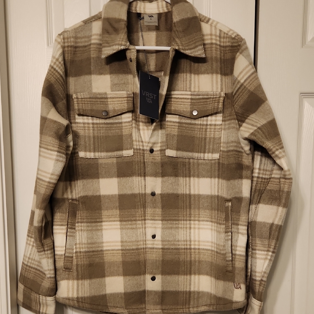 VRST Wool Blend Plaid Shirt Jacket Size S NWT